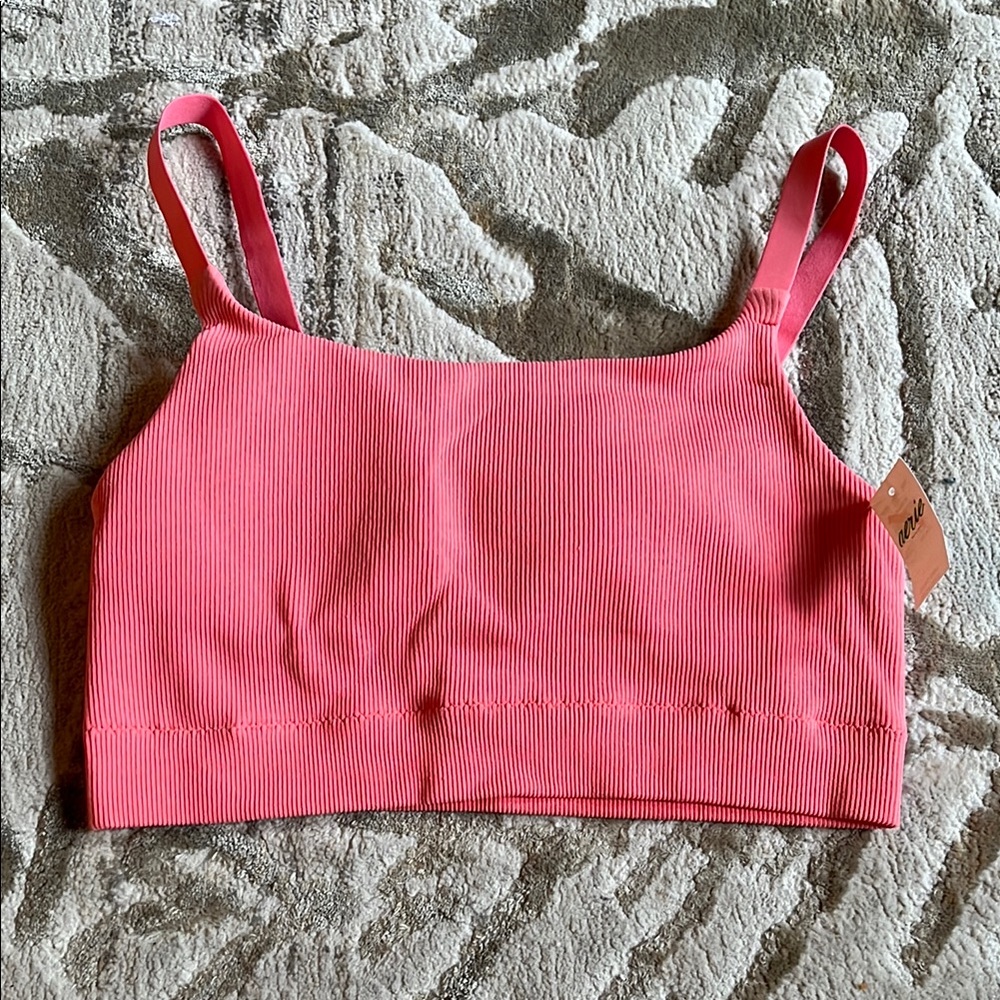 Pink Ribbed Aerie Bra